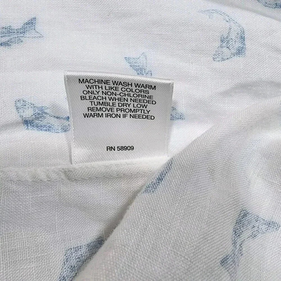 Cremieux Collection Shirt Men Button Down White Fish Print Short Sleeve  Casual - Picture 13 of 14